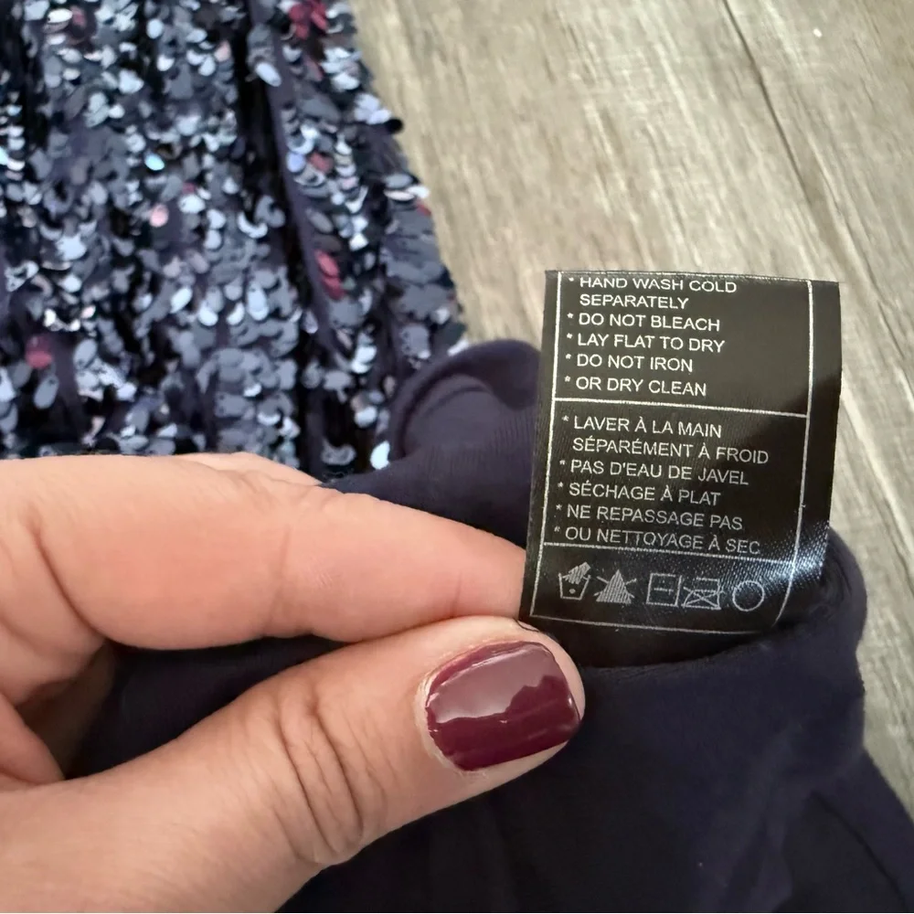 BB Dakota Sparkling Navy Sequin Mini Dress - Picture 11 of 11